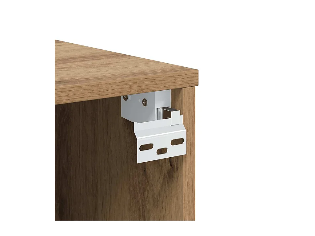 Mobile TV a Parete Rovere Artigianale 80x30x30 cm in Truciolato