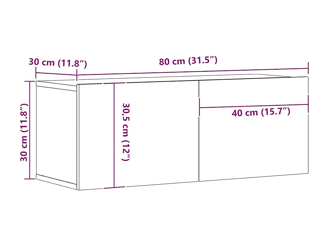 TV-Wandschrank Artisan-Eiche 80x30x30 cm Holzwerkstoff