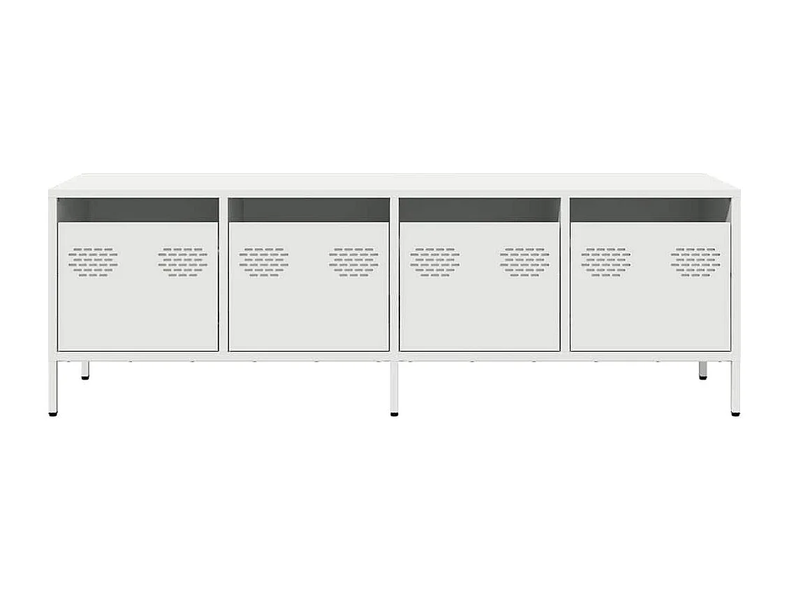 Meuble TV blanc 135x39x43,5 cm acier laminé à froid