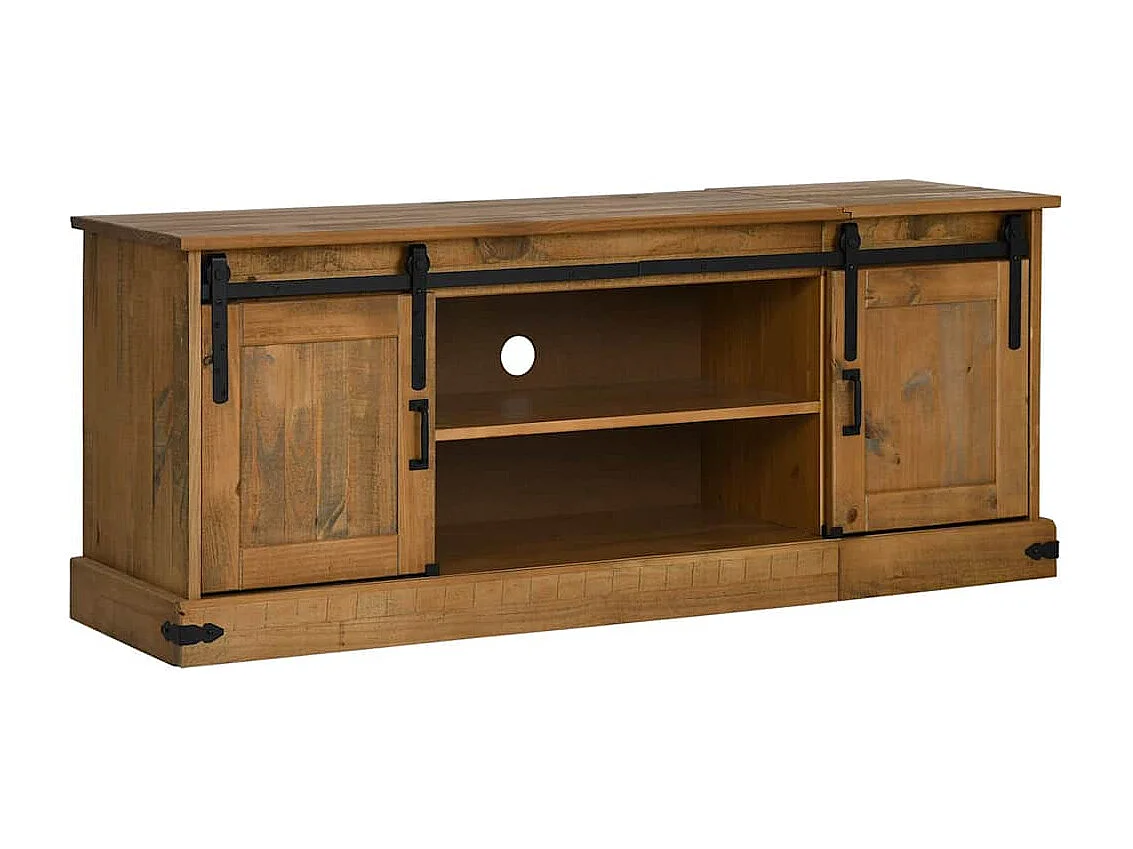 Tv-meubel HALDEN 2 schuifdeuren 150x40x60 cm massief hout