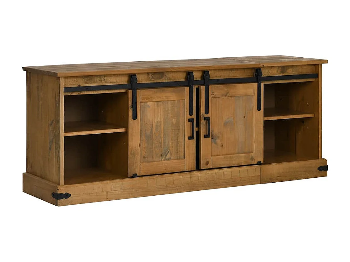 Tv-meubel HALDEN 2 schuifdeuren 150x40x60 cm massief hout