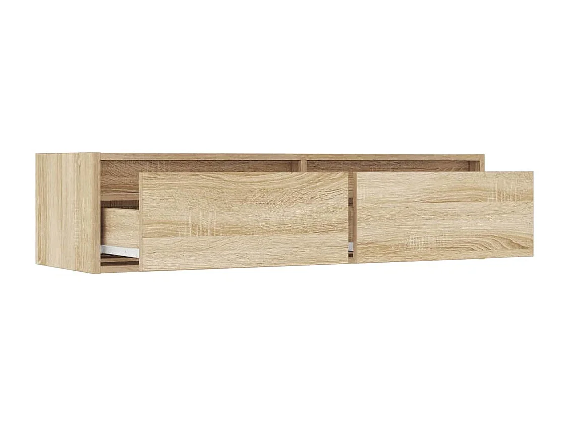 Meuble TV avec lumières LED chêne sonoma 100X35,5x25 cm