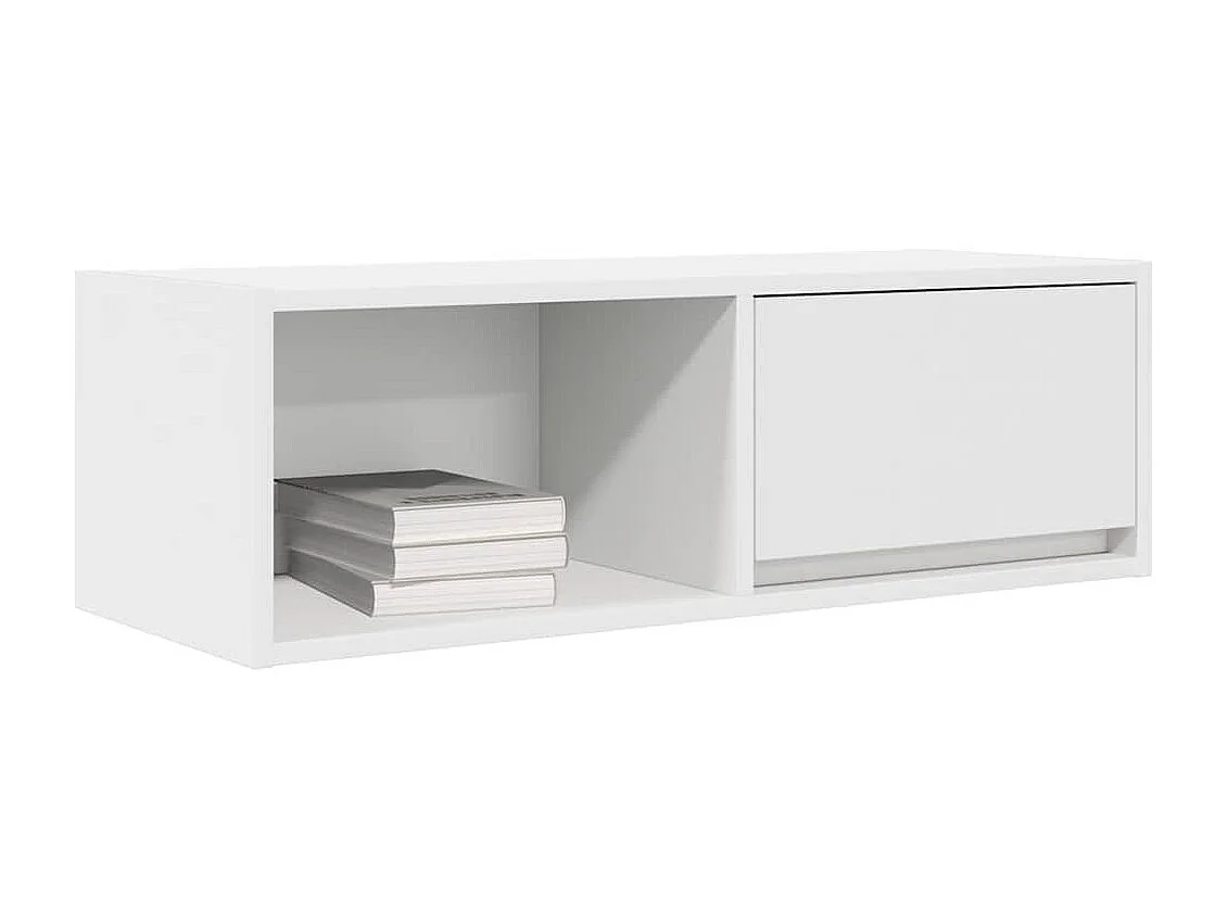 Mobile Porta TV Bianco 80x31x25,5 cm in Legno Multistrato