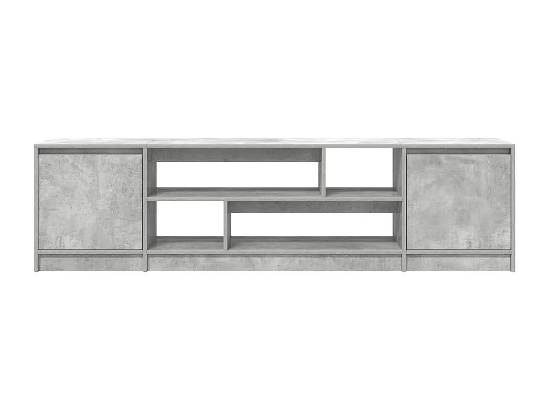 Meuble TV gris béton 188,5x41x50 cm bois d'ingénierie