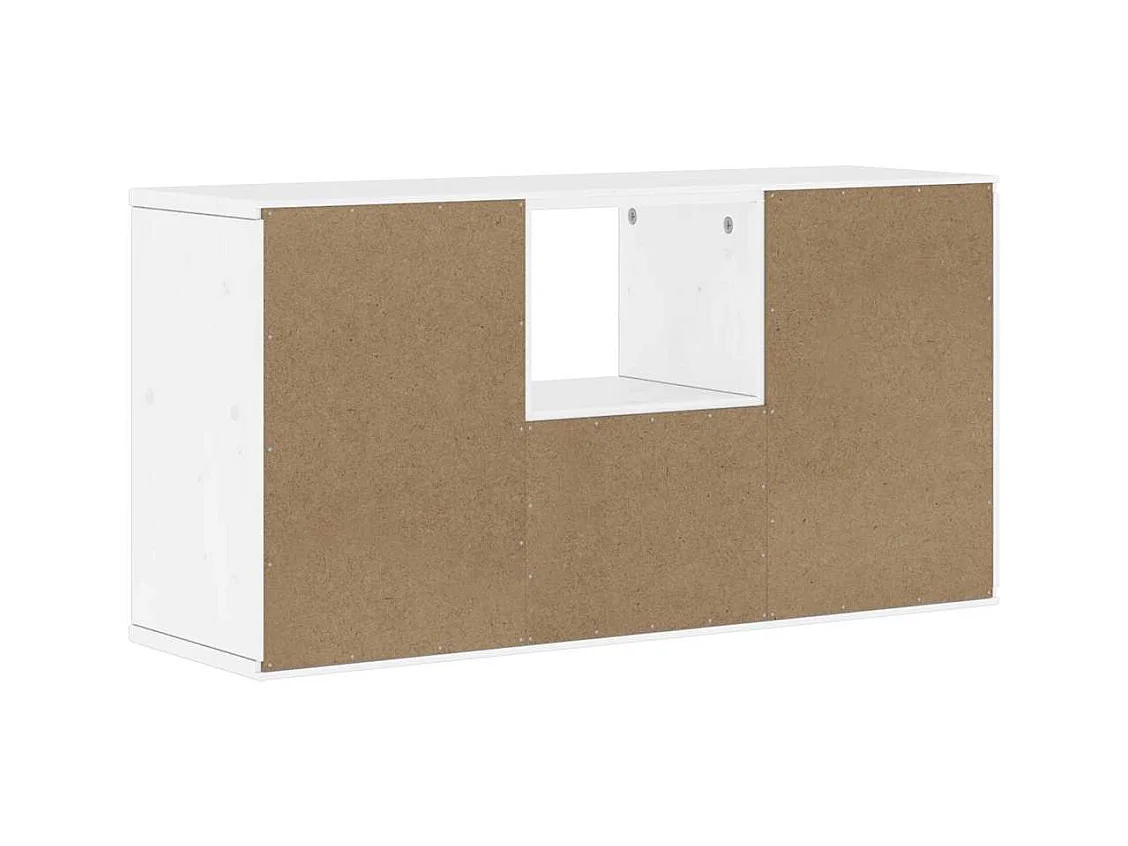 Meuble TV avec tiroir ODDA blanc 79x24x40 cm bois massif pin