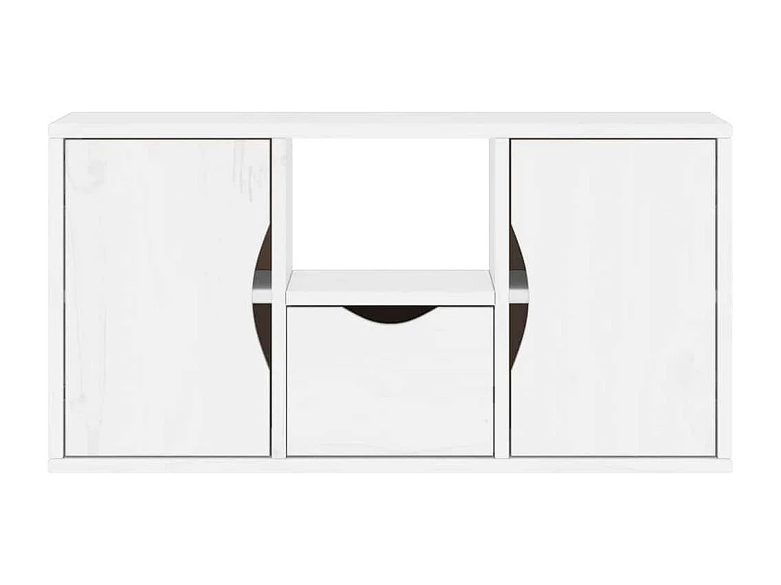 Mueble para TV con cajón ODDA blanco 79x24x40 cm madera pino