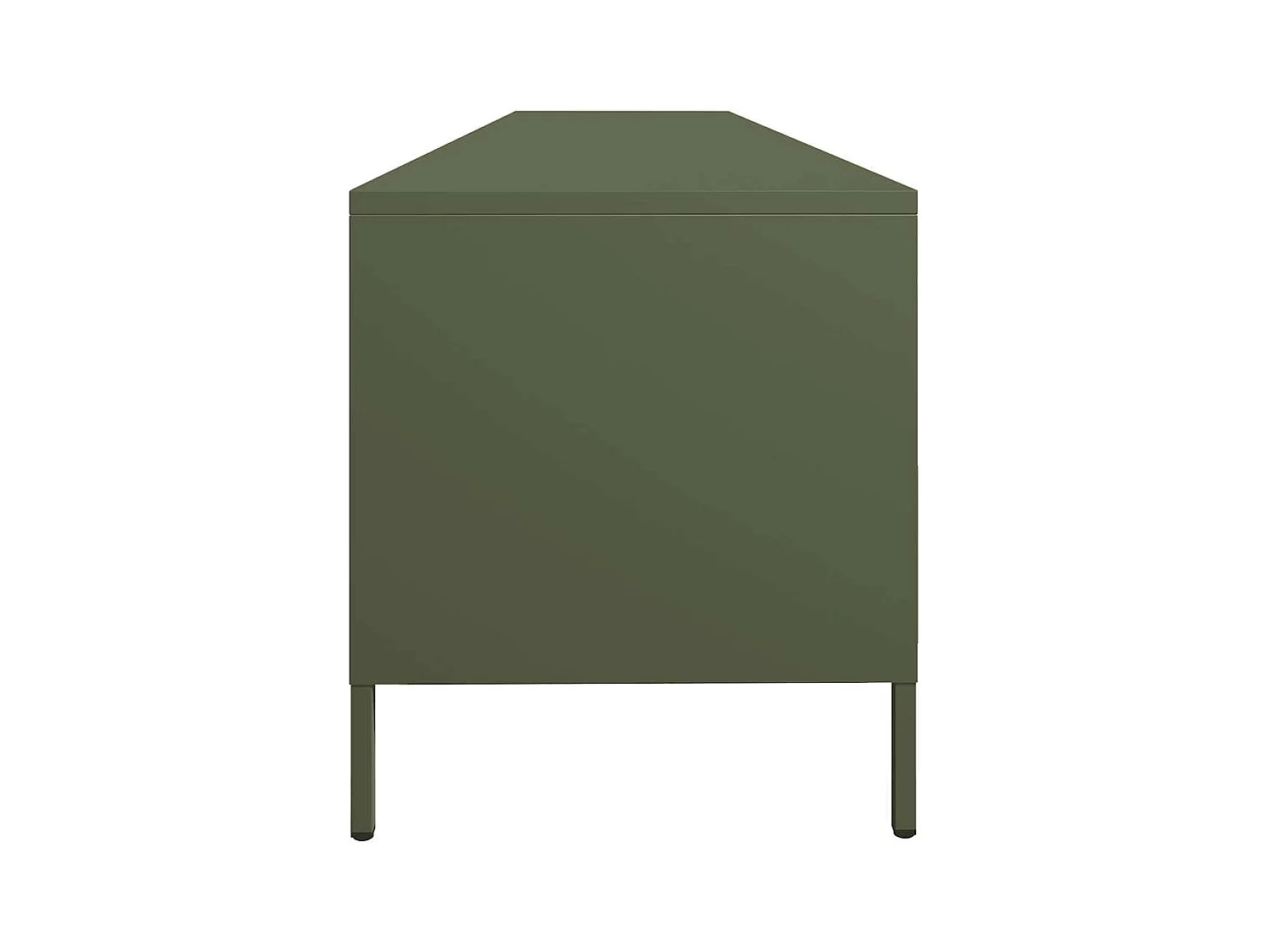 Meuble TV vert olive 202x39x43,5 cm acier laminé à froid
