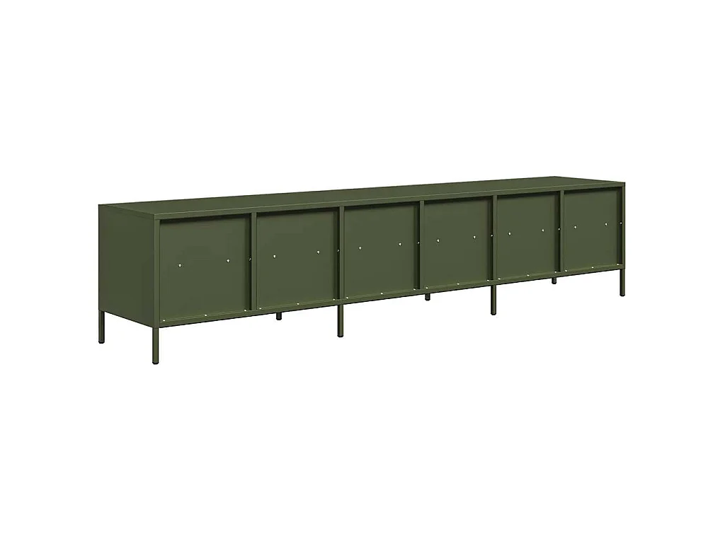 Mueble TV acero laminado en frío verde oliva 202x39x43,5 cm