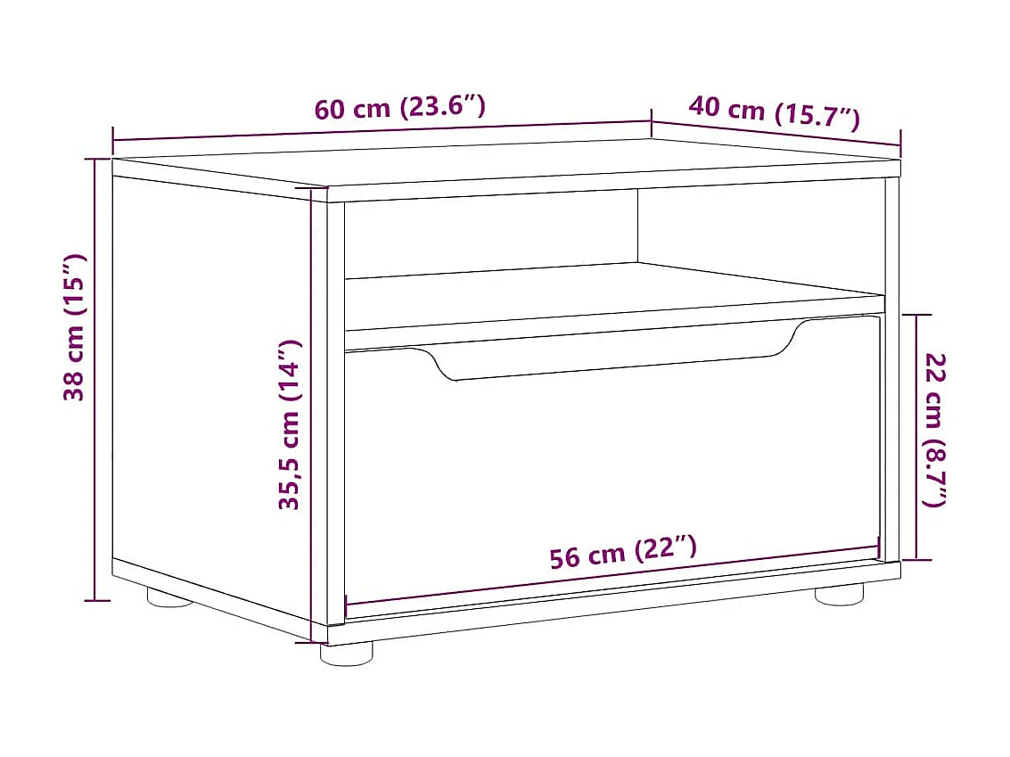 TV-Schrank VISNES Schwarz 60x40x38 cm Holzwerkstoff