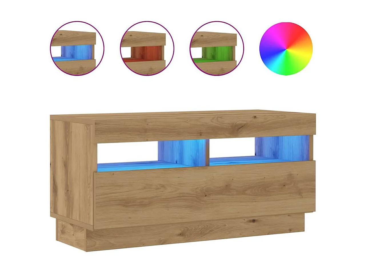 TV-Schrank mit LED-Leuchten Artisan-Eiche 80x35x40 cm