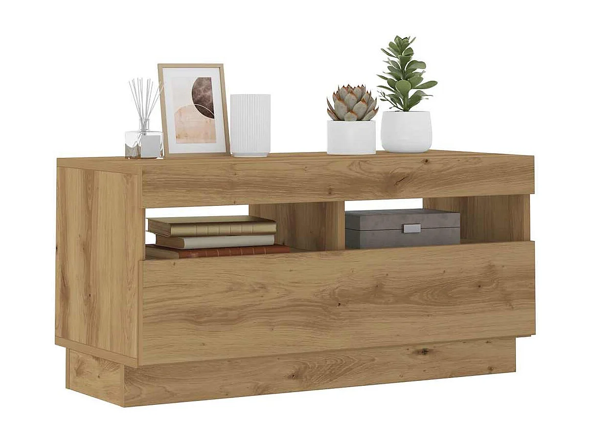TV-Schrank mit LED-Leuchten Artisan-Eiche 80x35x40 cm