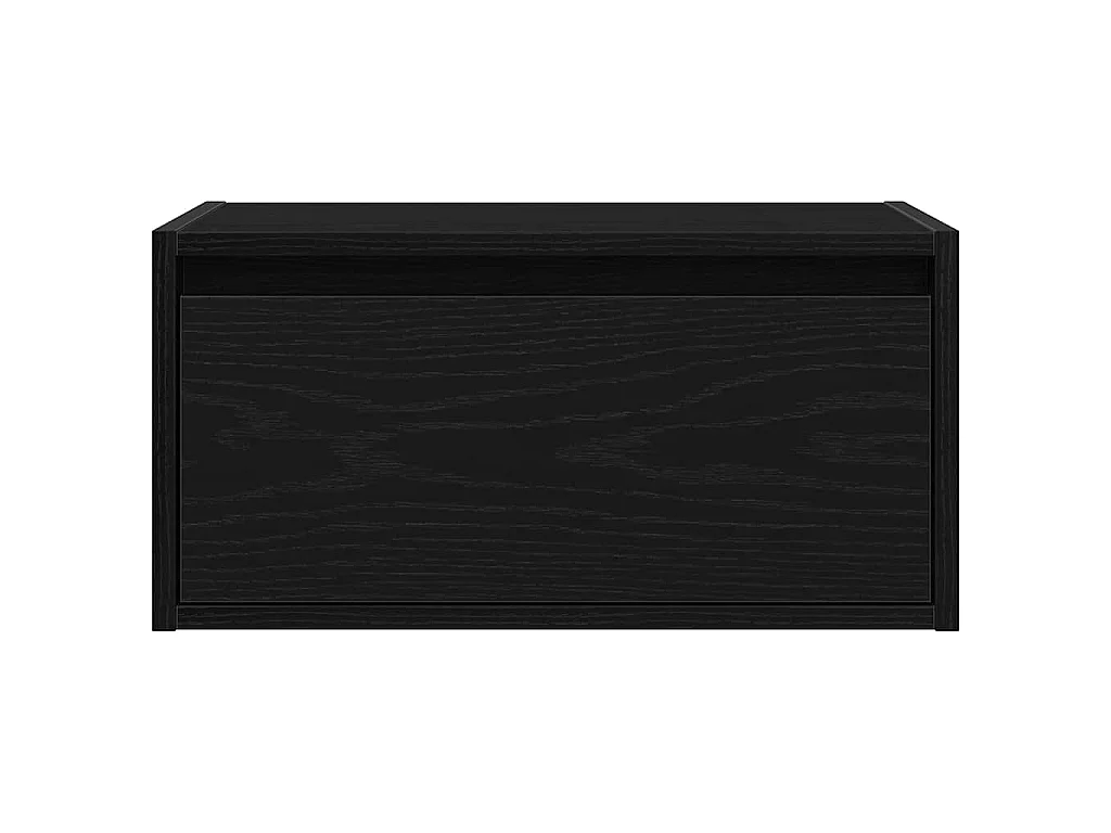 Mesas de cabeceira de parede com luzes LED 2 pcs carvalho preto