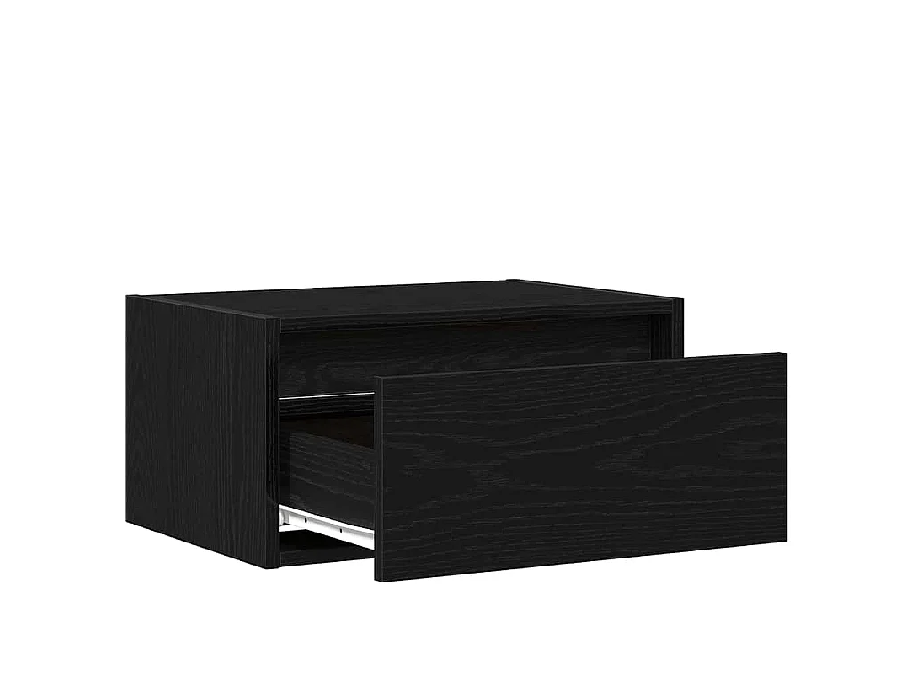 Mesas de cabeceira de parede com luzes LED 2 pcs carvalho preto