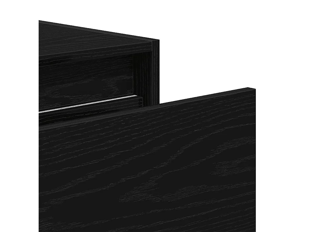 Tables de chevet murales avec lumières LED 2 pcs chêne noir