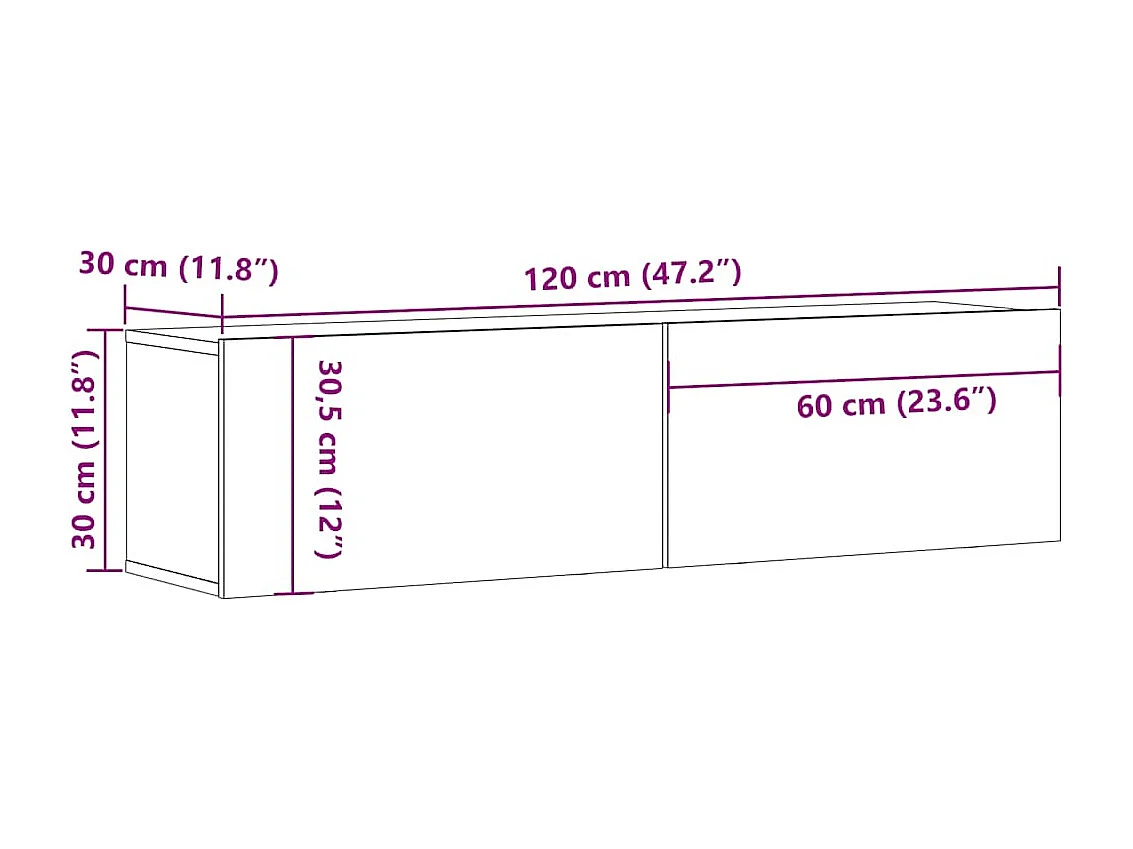 TV-Wandschrank Artisan-Eiche 120x30x30 cm Holzwerkstoff