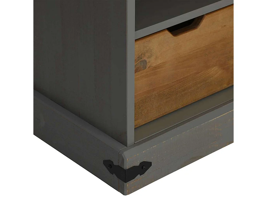 TV-Schrank HALDEN mit Schiebetür Grau 110x40x60 cm Massivholz