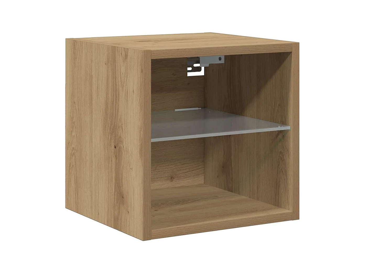 Meubles TV muraux lumières LED 2 pcs chêne artisanal