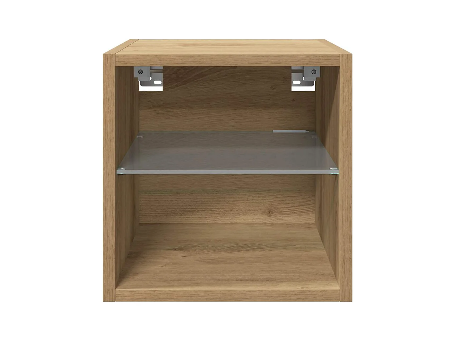 Meubles TV muraux lumières LED 2 pcs chêne artisanal