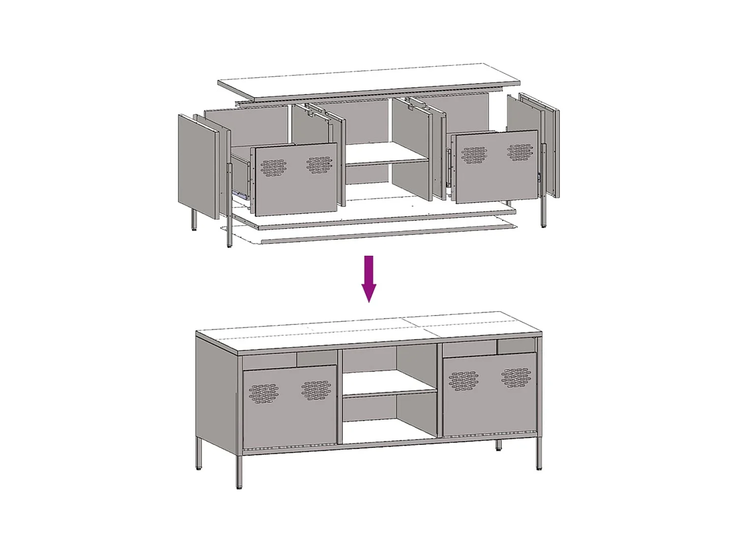 TV-Schrank Anthrazit 101,5x39x43,5 cm Kaltgewalzter Stahl