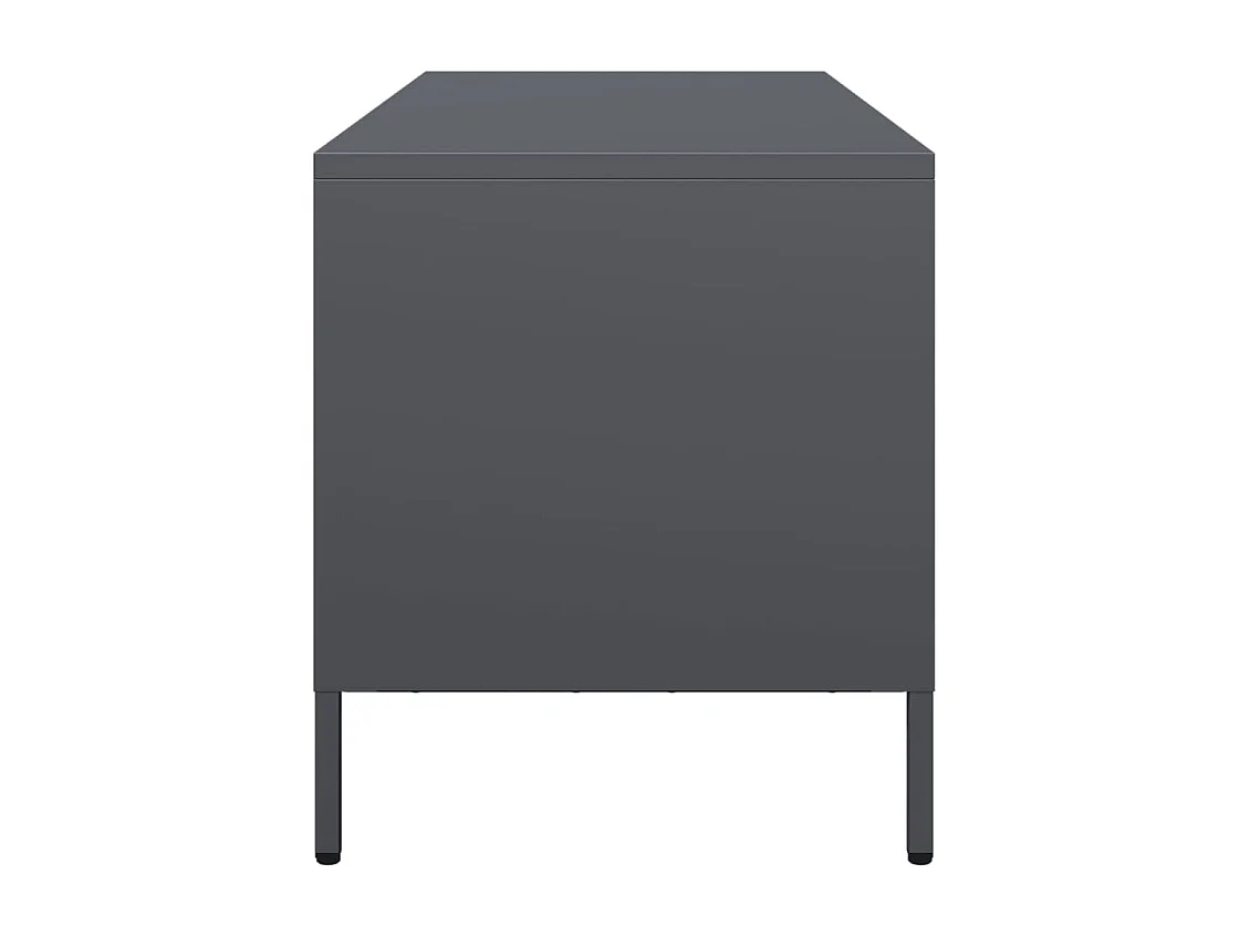 Meuble TV anthracite 101,5x39x43,5 cm acier laminé à froid