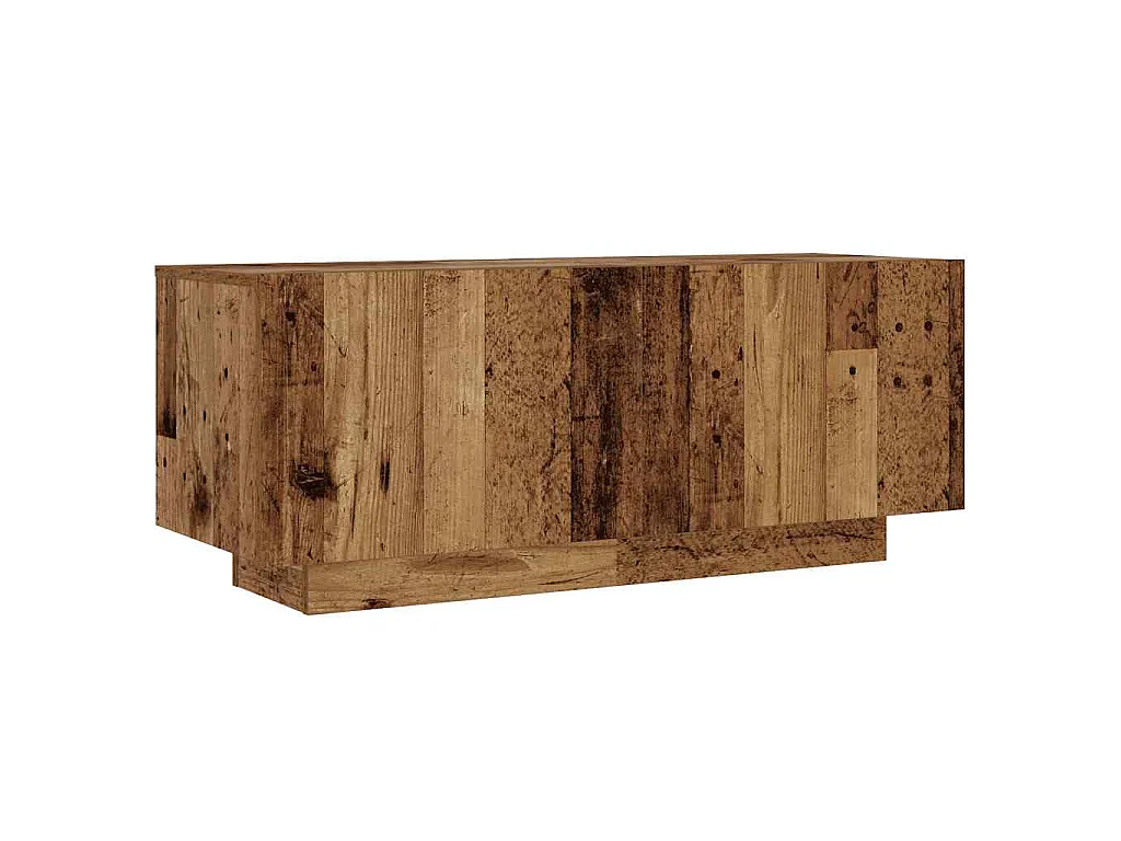 Meuble TV avec lumières LED vieux bois bois d'ingénierie