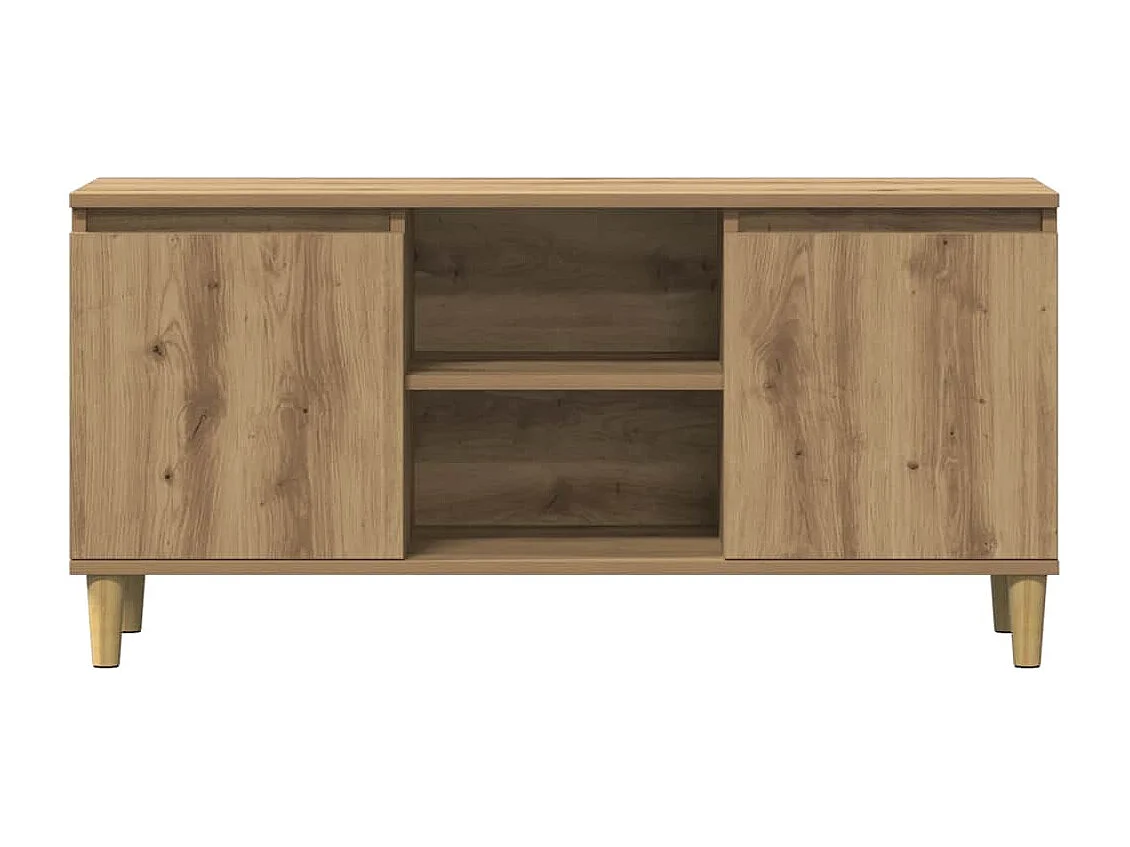 Meuble TV chêne artisanal 102x35x50 cm bois d'ingénierie