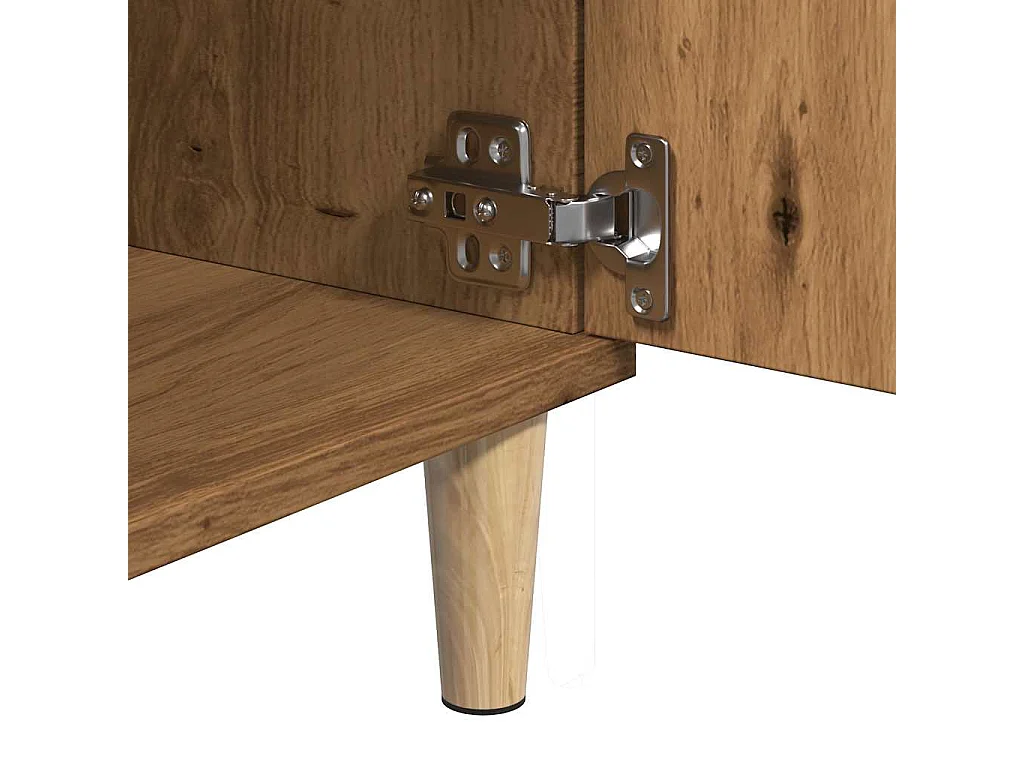 Meuble TV chêne artisanal 102x35x50 cm bois d'ingénierie