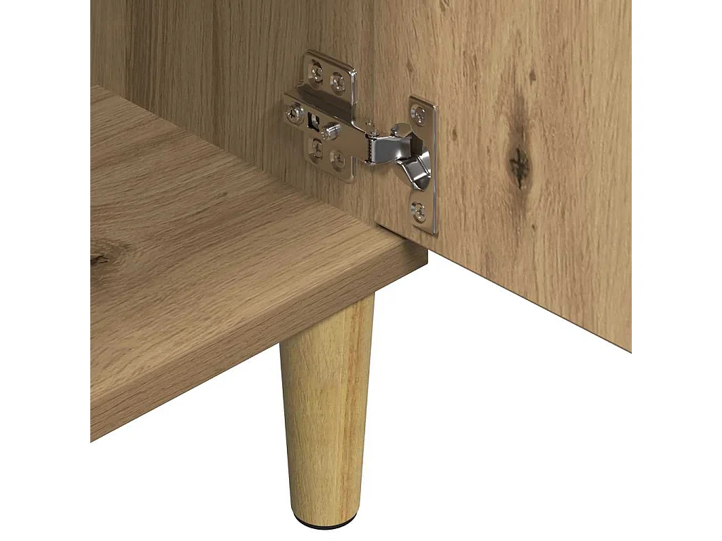 Meuble TV chêne artisanal 102x35x50 cm bois d'ingénierie