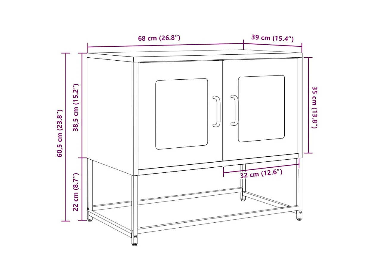 Mobile TV Giallo Senape 68x39x60,5 Acciaio Laminato a Freddo