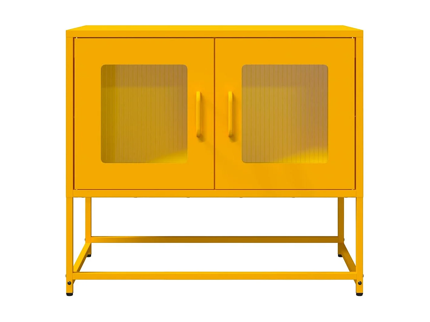 Mueble TV acero laminado en frío amarillo mostaza 68x39x60,5 cm