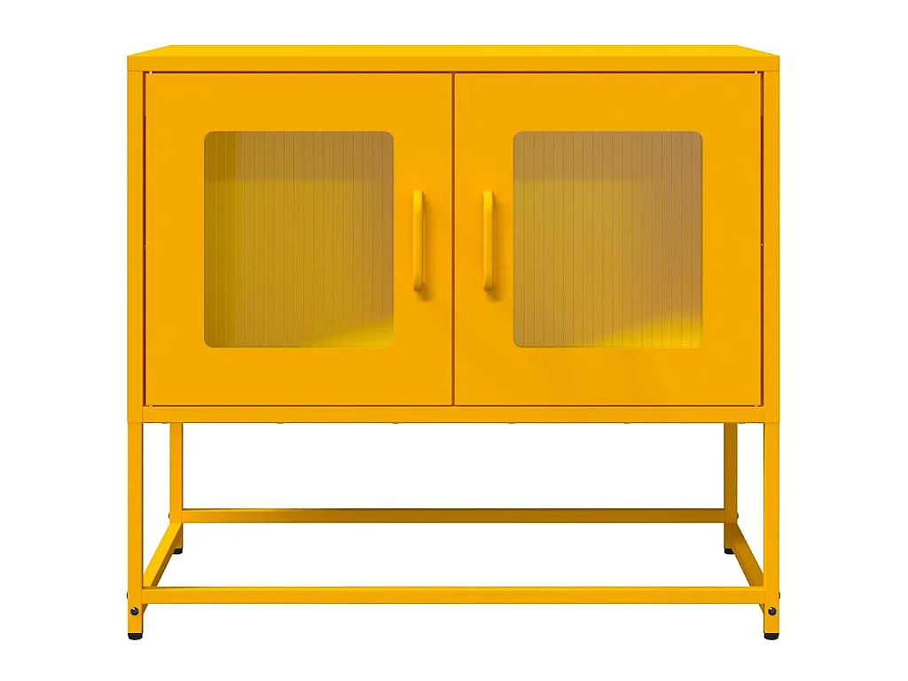 Meuble TV jaune moutarde 68x39x60,5 cm acier laminé à froid
