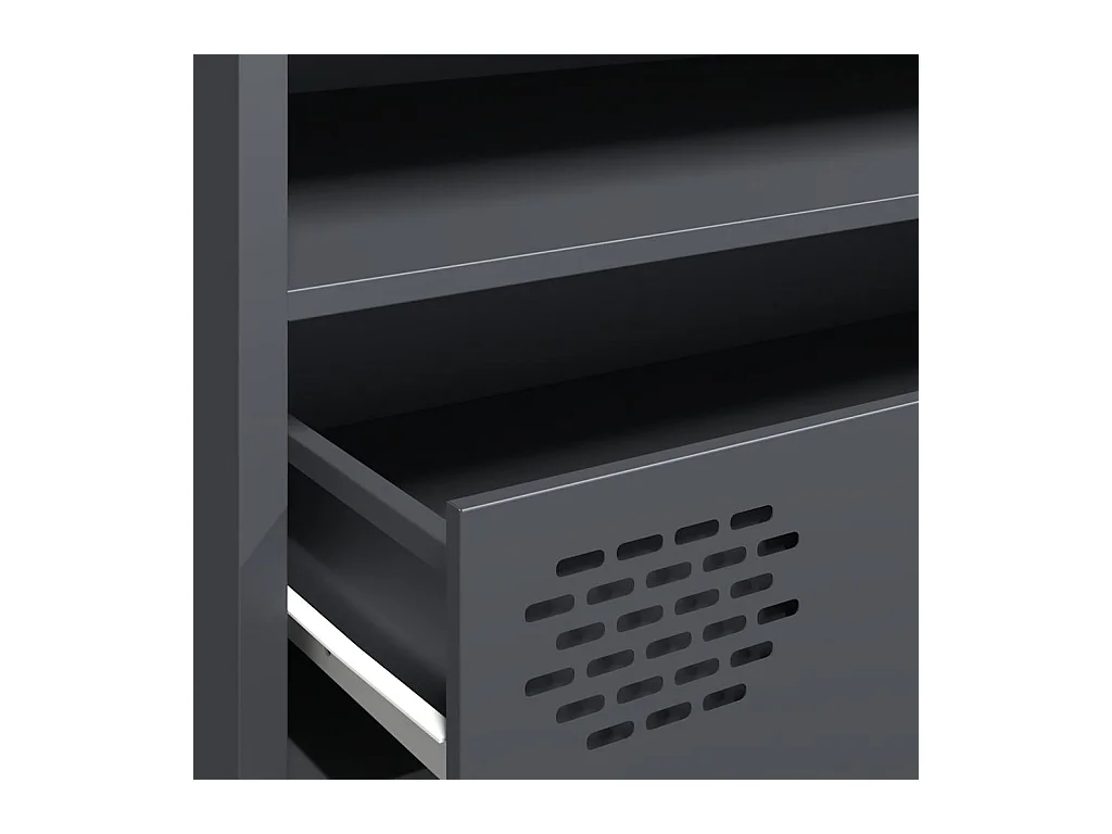 Meuble TV anthracite 202x39x43,5 cm acier laminé à froid