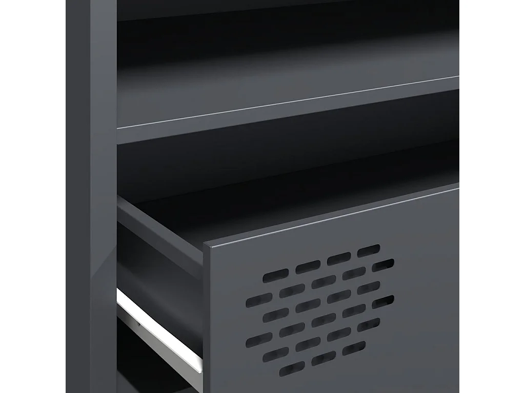 Meuble TV anthracite 202x39x43,5 cm acier laminé à froid