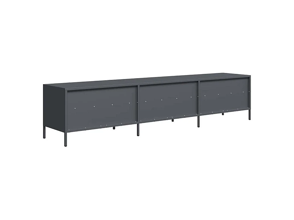 Meuble TV anthracite 202x39x43,5 cm acier laminé à froid