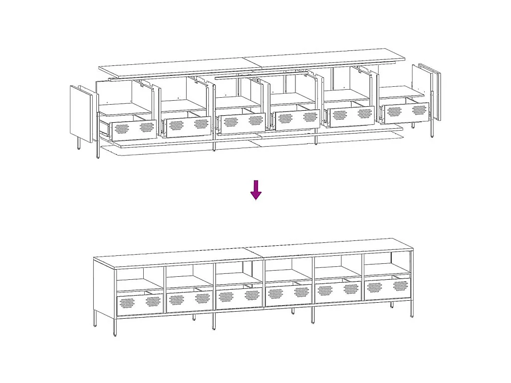 TV-Schrank Anthrazit 202x39x43,5 cm Kaltgewalzter Stahl