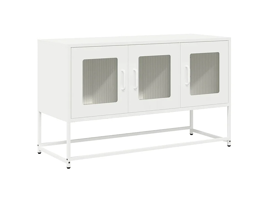 Meuble TV blanc 100,5x39x60,5 cm acier laminé à froid