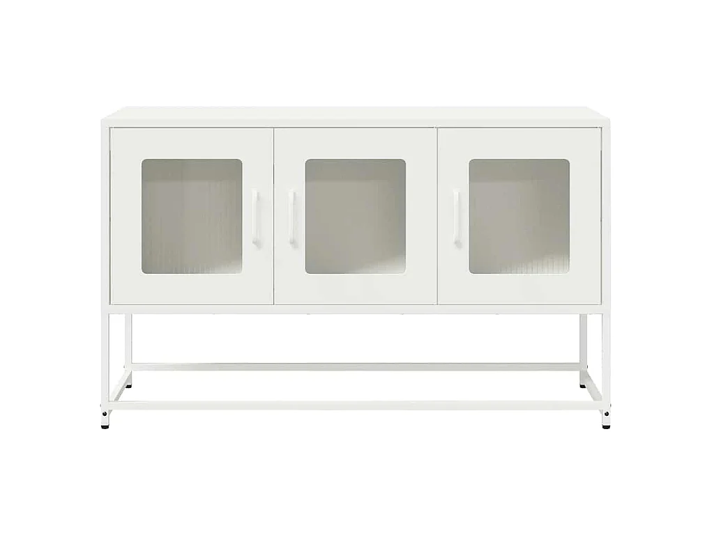 Meuble TV blanc 100,5x39x60,5 cm acier laminé à froid