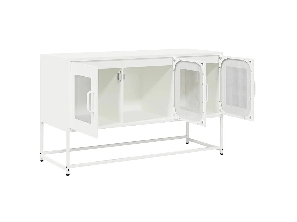 Meuble TV blanc 100,5x39x60,5 cm acier laminé à froid