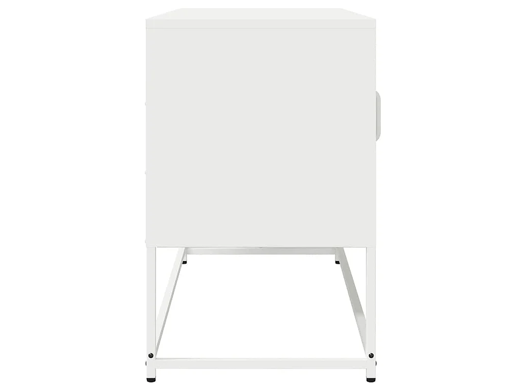 Meuble TV blanc 100,5x39x60,5 cm acier laminé à froid