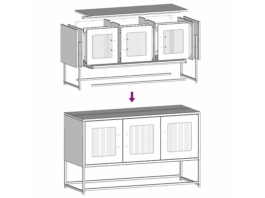 Meuble TV blanc 100,5x39x60,5 cm acier laminé à froid