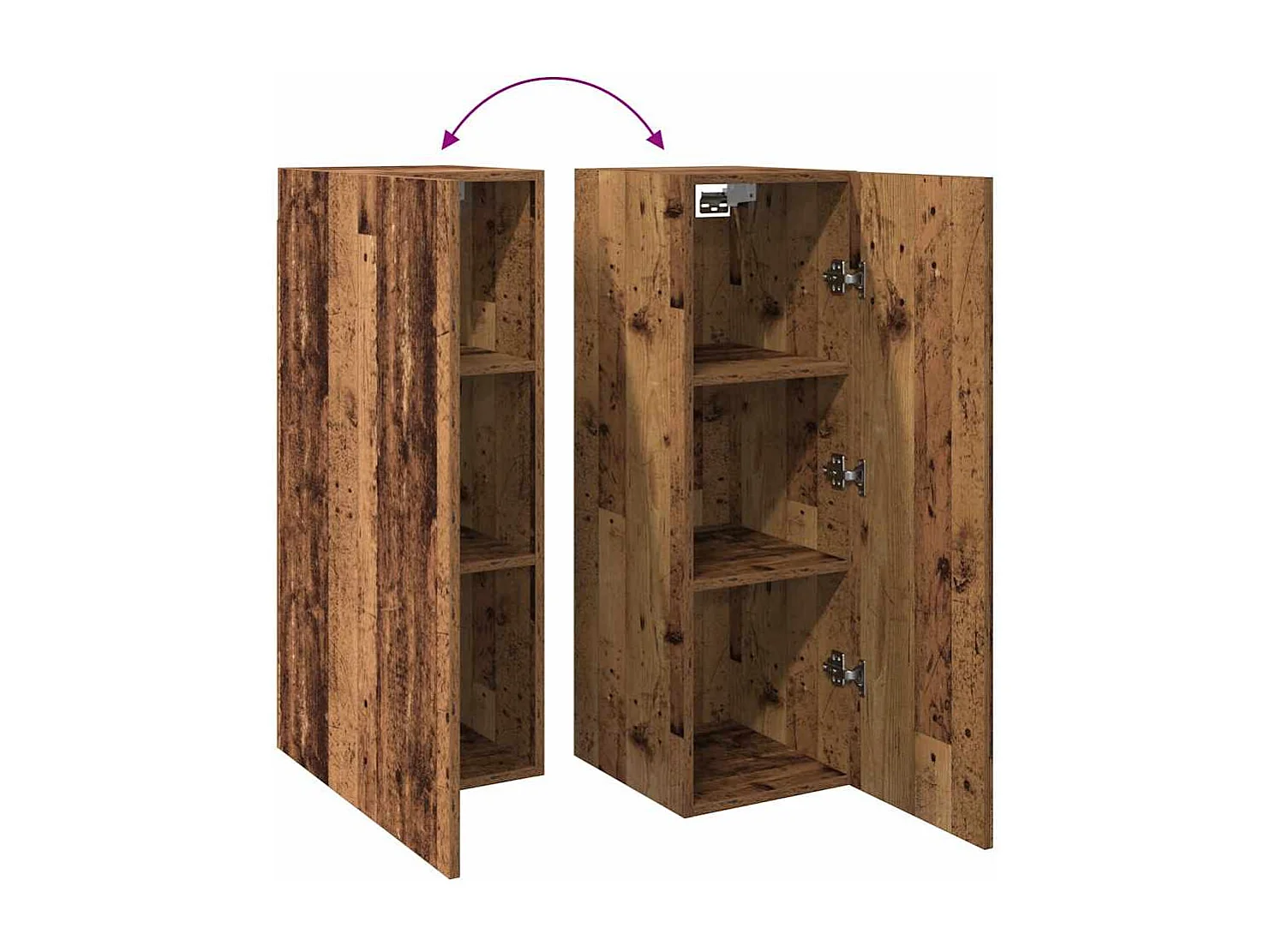 Tv-meubel 30,5x30x90 cm bewerkt hout oud houtkleurig