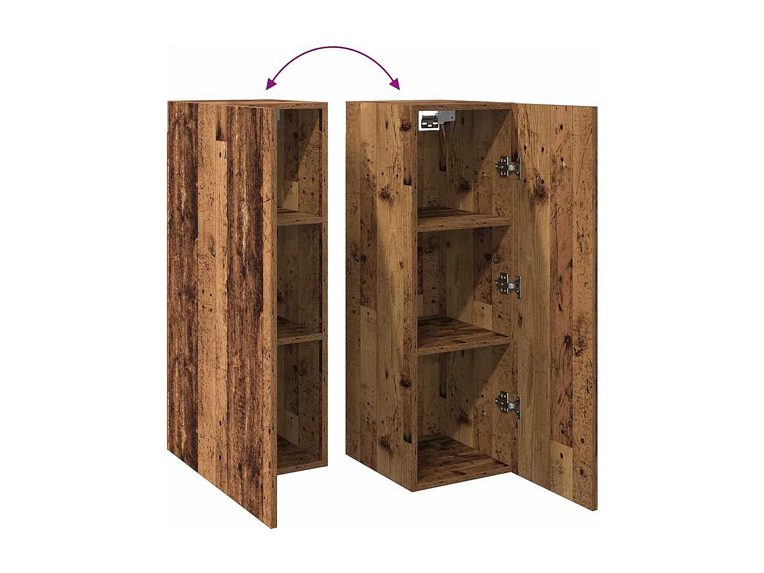 Meuble mural vieux bois 30,5x30x90 cm bois d'ingénierie