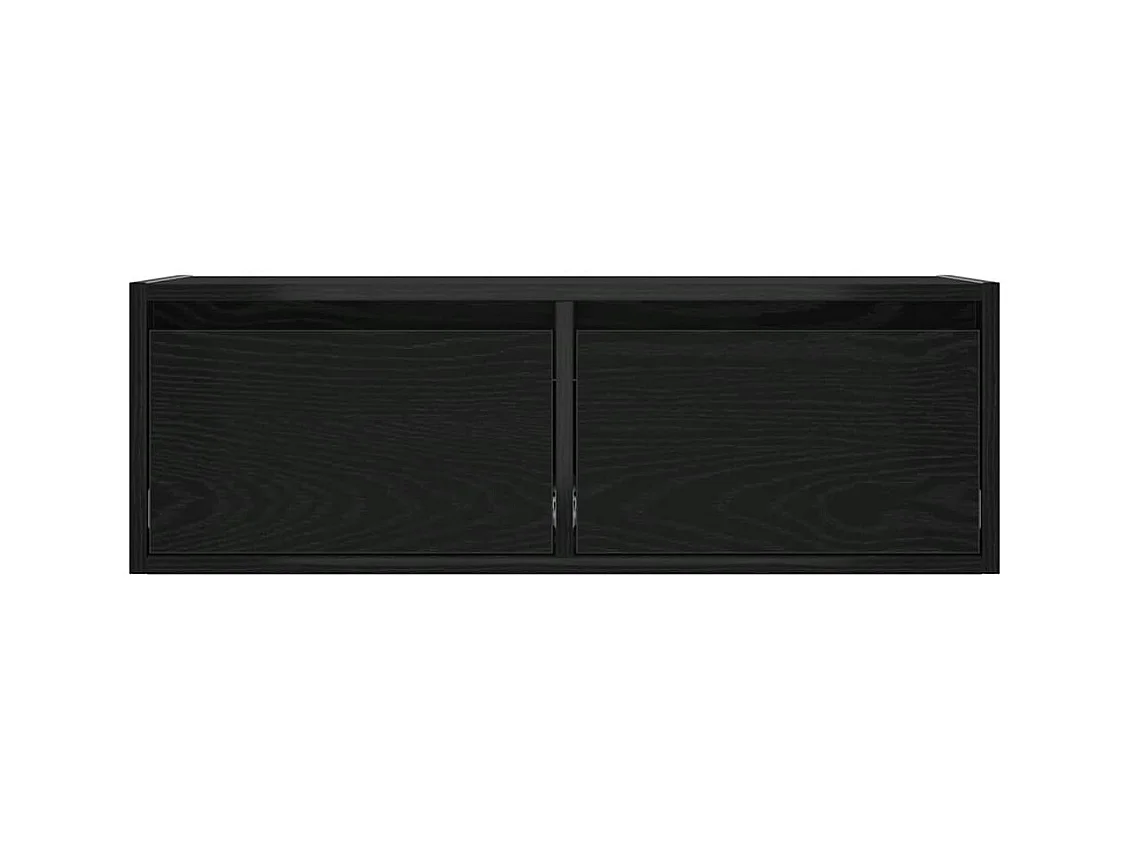 TV-Schrank mit LED-Leuchten Schwarz Eichen-Optik 75x35,5x25 cm