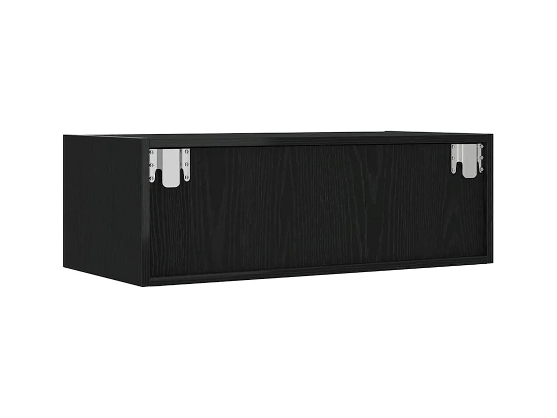 TV-Schrank mit LED-Leuchten Schwarz Eichen-Optik 75x35,5x25 cm