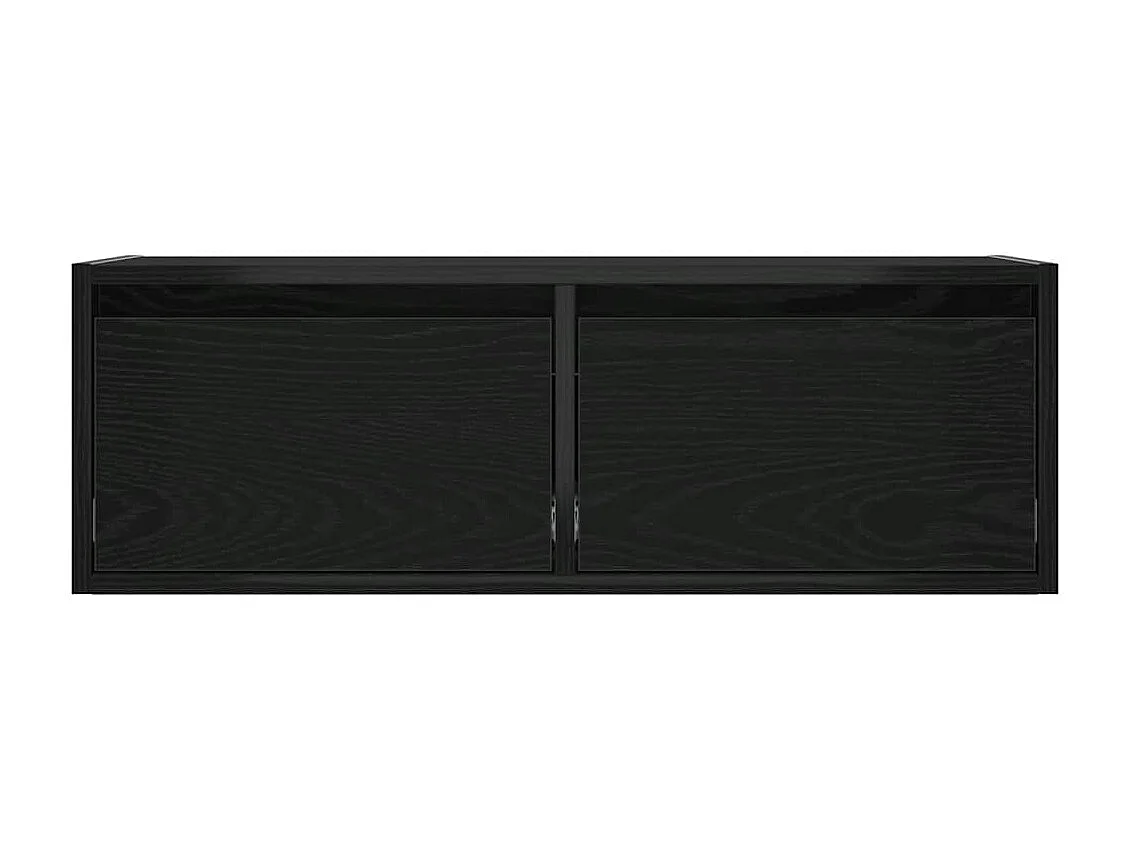 TV-Schrank mit LED-Leuchten Schwarz Eichen-Optik 75x35,5x25 cm