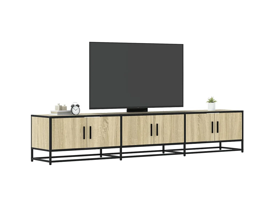 Meuble TV chêne sonoma 210x35x41 cm bois d'ingénierie