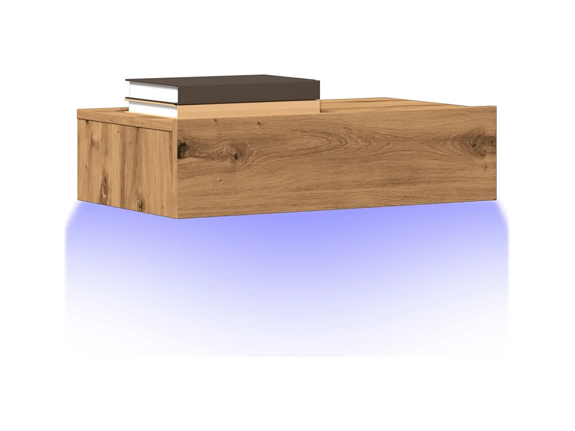 Meubles TV avec éclairages LED 2 pcs chêne artisanal