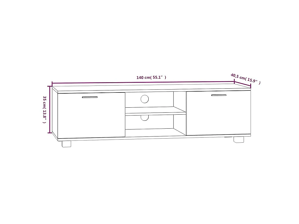TV-Schrank Grau Sonoma 140x40,5x35 cm Holzwerkstoff