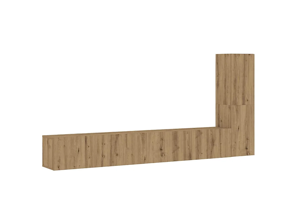 Meubles TV muraux 3 pcs chêne artisanal bois d'ingénierie