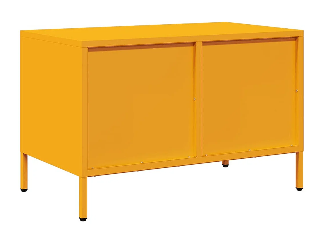 Meuble TV jaune moutarde 68x39x43,5 cm acier laminé à froid